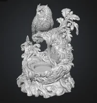 Enchanted Owl Treehouse LED Candle Holder STL File for 3D Print - Preview image 3