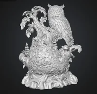 Enchanted Owl Treehouse LED Candle Holder STL File for 3D Print - Preview image 4
