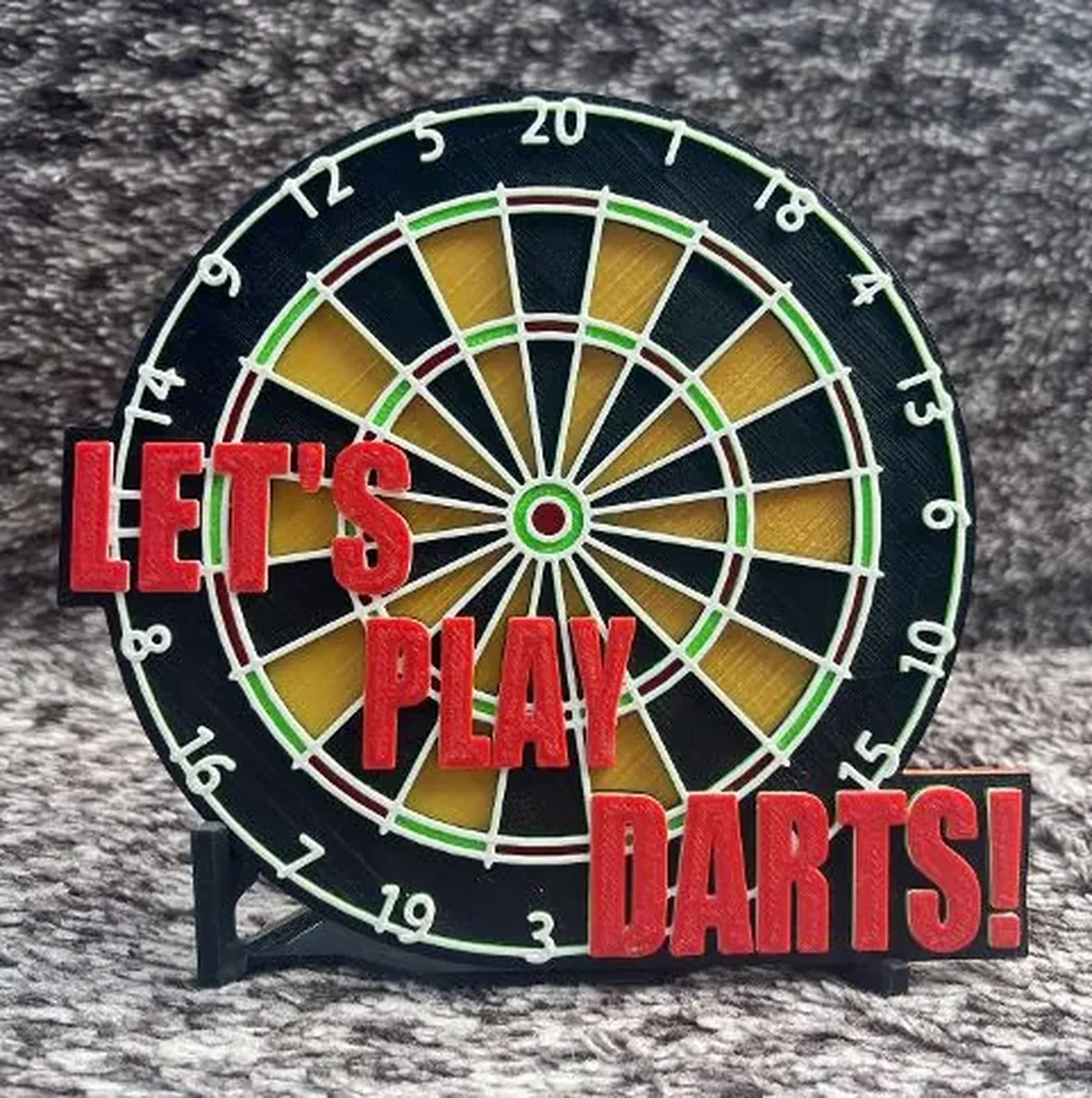 Dartboard Plaque & Stand – Single STL with Colour Changes - 3D model