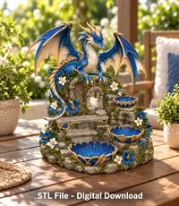 Blue and Gold Dragon Organizer STL File for 3D Print - Preview image 2