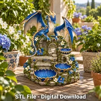 Blue and Gold Dragon Organizer STL File for 3D Print - Preview image 3
