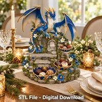 Blue and Gold Dragon Organizer STL File for 3D Print - Preview image 4