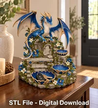 Blue and Gold Dragon Organizer STL File for 3D Print - Preview image 5