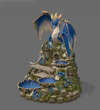 Blue and Gold Dragon Organizer STL File for 3D Print - Preview image 9