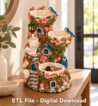 Whimsical Cat House Organizer STL File for 3D Print - Preview image 5