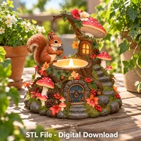 Woodland Squirrel LED Tealight Holder STL File for 3D Print - Preview image 3