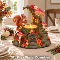 Woodland Squirrel LED Tealight Holder STL File for 3D Print - Preview image 4