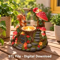 Woodland Squirrel LED Tealight Holder STL File for 3D Print - Preview image 5