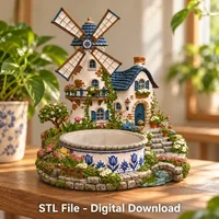 Whimsical Windmill House Organizer – 3D Printable STL - Preview image 3