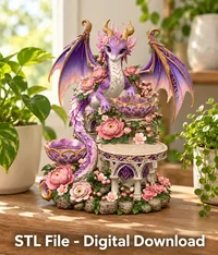Lilac Dragon Flower Organizer STL File for 3D Print - Preview image 3