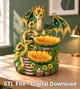 Yellow and Turquoise Dragon Organizer STL File for 3D Print