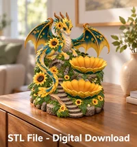 Yellow and Turquoise Dragon Organizer STL File for 3D Print - Preview image 2