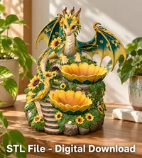 Yellow and Turquoise Dragon Organizer STL File for 3D Print - Preview image 5
