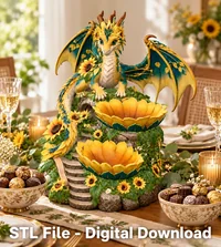 Yellow and Turquoise Dragon Organizer STL File for 3D Print - Preview image 4