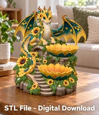 Yellow and Turquoise Dragon Organizer STL File for 3D Print - Preview image 7