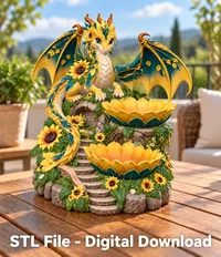 Yellow and Turquoise Dragon Organizer STL File for 3D Print - Preview image 6