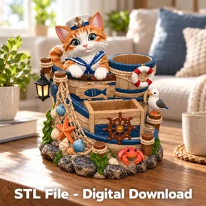 Maritime Cat Organizer STL File for 3D Print