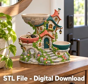 Whimsical Cottage Organizer STL File for 3D Print