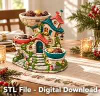 Whimsical Cottage Organizer STL File for 3D Print - Preview image 2