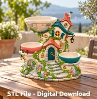 Whimsical Cottage Organizer STL File for 3D Print - Preview image 4