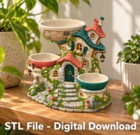 Whimsical Cottage Organizer STL File for 3D Print - Preview image 3