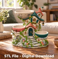Whimsical Cottage Organizer STL File for 3D Print - Preview image 5
