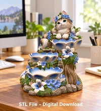 Decorative Cat Organizer STL File for 3D Print - Preview image 5
