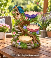 Birdhouse Tree Organizer STL File for 3D Print - Preview image 2