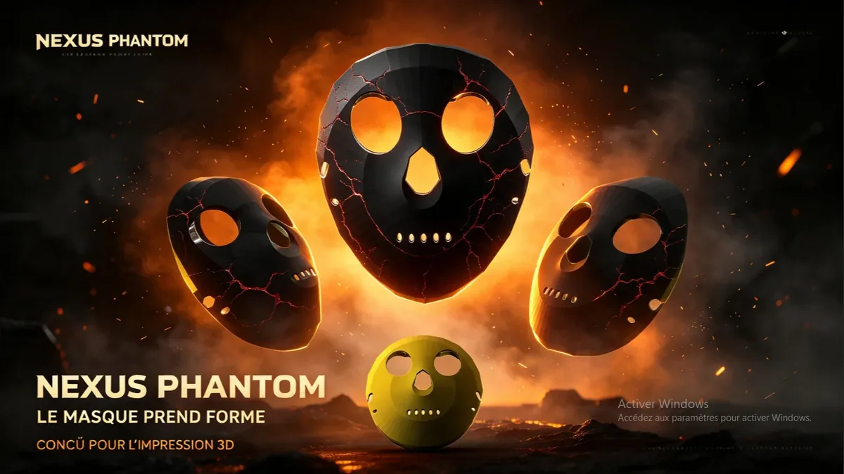 NEXUS PHANTOM — Masque Halloween 3D pour enfant - 3D model