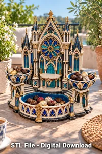 Gothic Cathedral Organizer STL File for 3D Print - Preview image 2