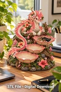 Fantasy Dragon Bowl Organizer STL File for 3D Print - Preview image 4