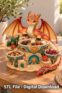 Desert Dragon Organizer STL File for 3D Print - Preview image 3