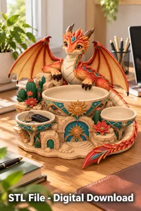 Desert Dragon Organizer STL File for 3D Print - Preview image 4