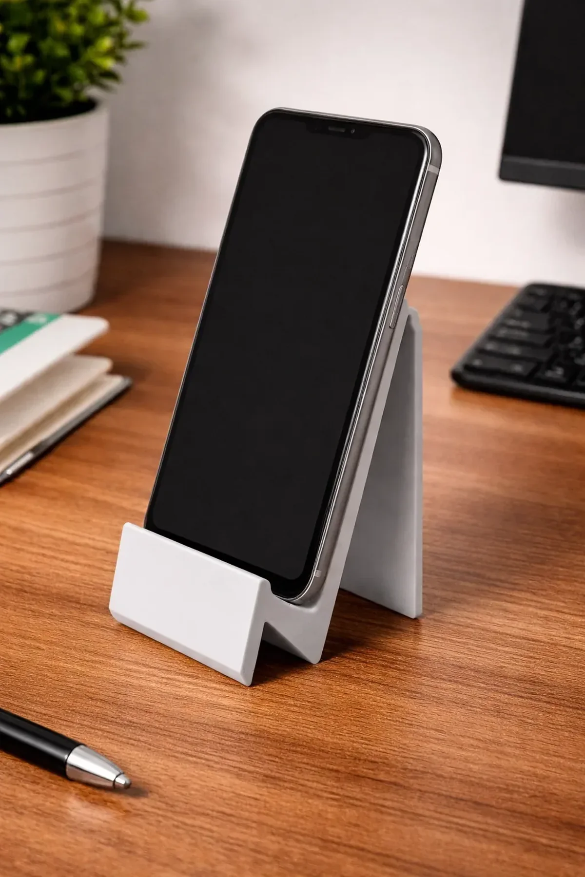 Minimal Phone Stand – Modern Desk Smartphone Holder (STL) - 3D model