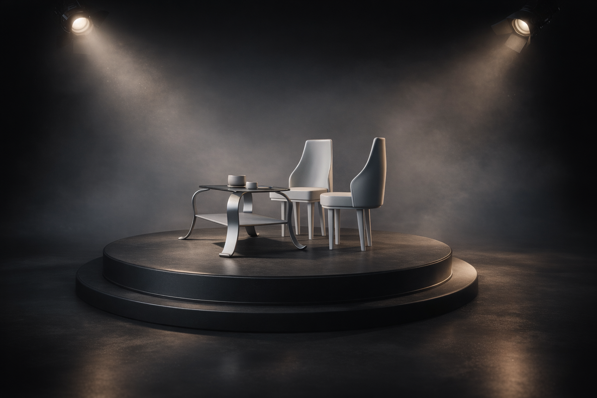 Modern Chair & Table Set – 3D Printable STL + GLB - 3D model