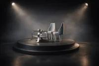 Modern Chair & Table Set – 3D Printable STL + GLB - Preview image 1