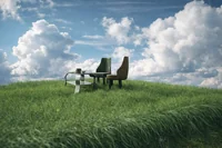 Modern Chair & Table Set – 3D Printable STL + GLB - Preview image 2