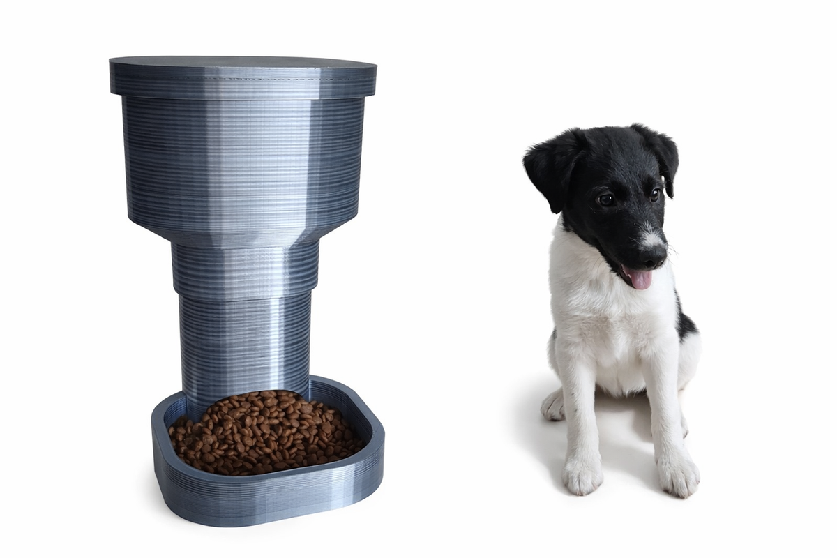 Minimalist Cat Food Dispenser - STL 3D print model