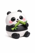 Cute Panda with Bamboo – Chibi 3D Figure - Preview image 1 - STL 3D print
