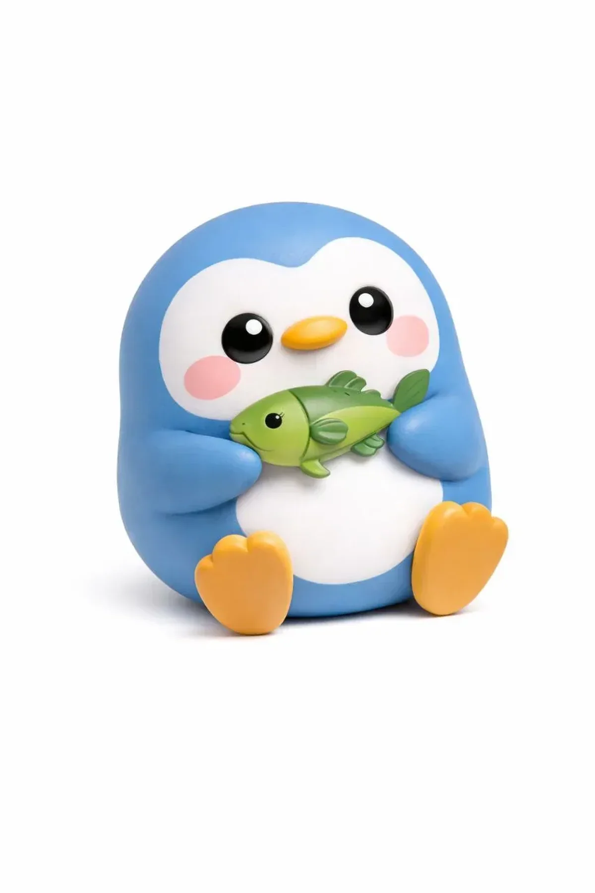 Cute Penguin with Fish – Chibi 3D Figure - 3D model