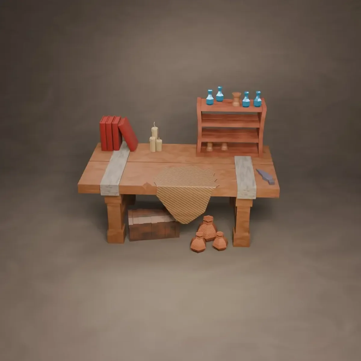 Stylized Alchemy Workshop — Low Poly Pack - 3D model
